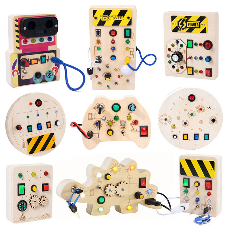 Montessori Wooden Busy Board Toddler - Montessori Busy Board Sensory Toys Wooden