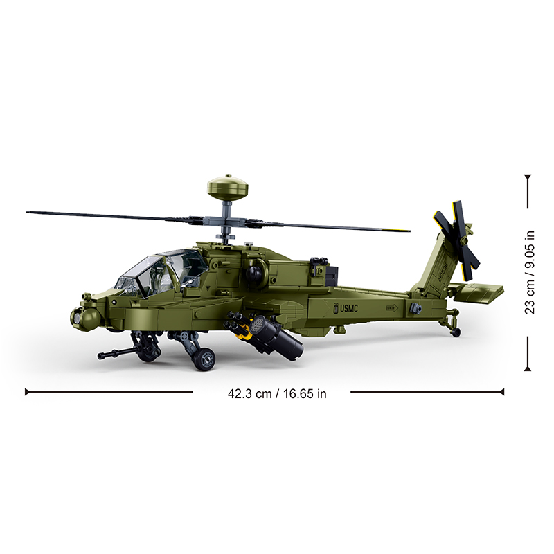 Sluban M38‑B1536 Boeing AH‑64D - đánh giá và giá Lego Compatible Military Tank