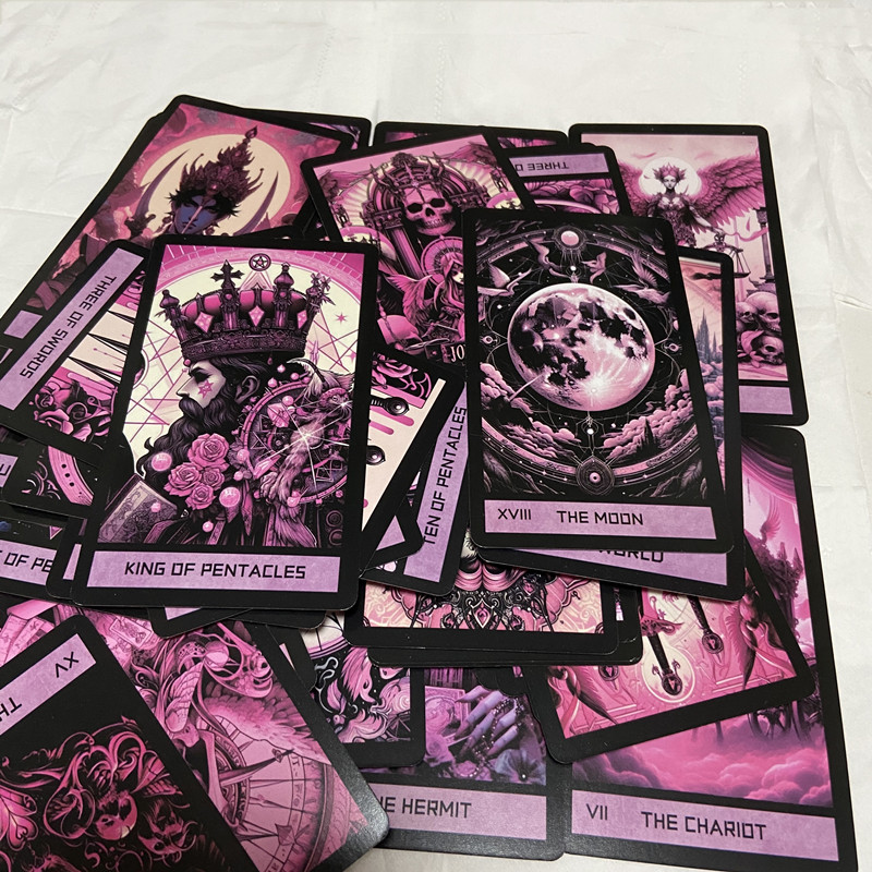 Pink Gothic Tarot Deck 78 Card - đánh giá và giá Tarot Cards Deck With Guidebook